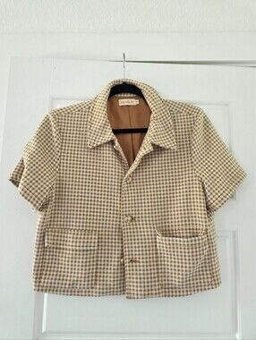 Ivy City Co  Gingham Crop Top